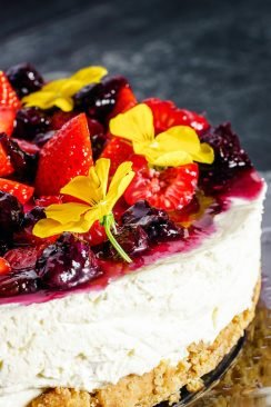 Primer plano de cheesecake